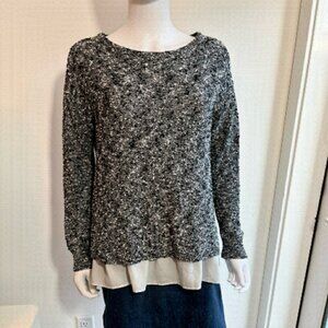 CLUB MONACO Bouclé Sweater with Layering Underneath